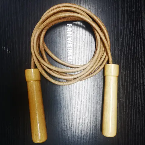 NEVERTOOLATE 남성용 우드 핸들, 9mm, 320-400 그램, 가죽 코드스킵 점프 로프, 피트니스 복싱 크로스핏, 빅 핸들 볼 베어링 사용