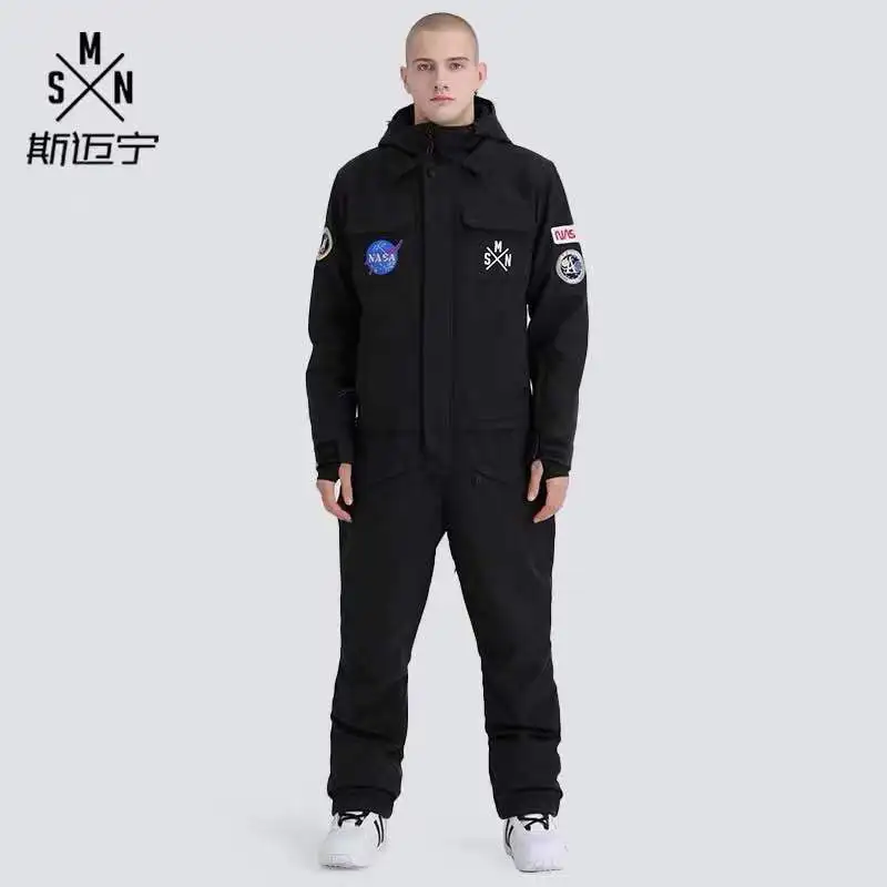 Windproof  Waterproof Jumpsuit for Men Women, One Piece Ski Suit, Warm Snowsuit, Ski Jacket and Pant, Snowboard Snowsuit, Winter