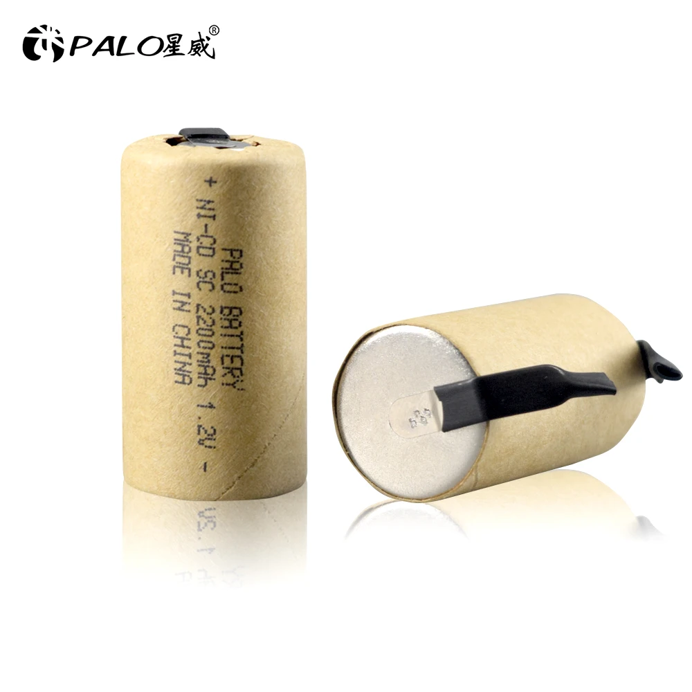 4-20PCS SC 2200mAh 1.2V Rechargeable Battery 1.2 V Sub C NI-CD Cell with Welding Tabs for Electric Drill Screwdriver Battery