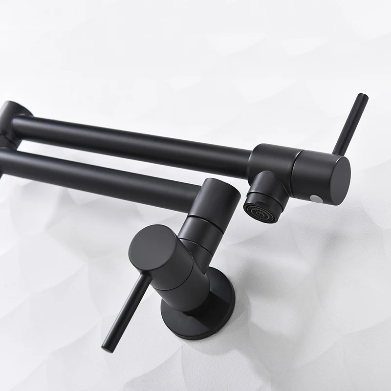 

Wall Mounted Foldable Kitchen Faucet Kitchen Foldable Stove Faucet Single Cold Single Hole Rose Gold Sink Tap Stretchable Faucet