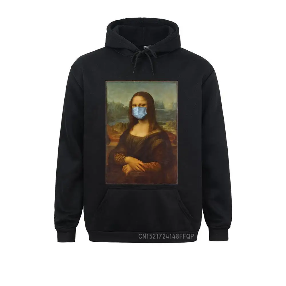 Funny Men Hoodie Mona Lisa Face Mask Sweatshirts Prevailing Casual Cozy Fabric Pocket Young Pullovers Sweats Hoodies