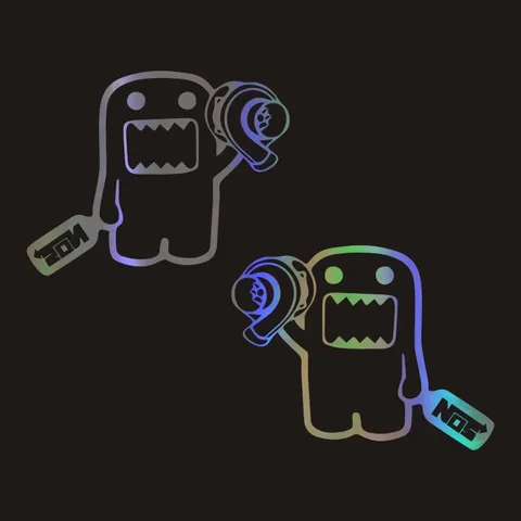 2 шт. JDM наклейки для автомобиля Domo Kun, забавные стикеры и декоративные наклейки для стайлинга авто, виниловые наклейки на окна, автоаксессуары