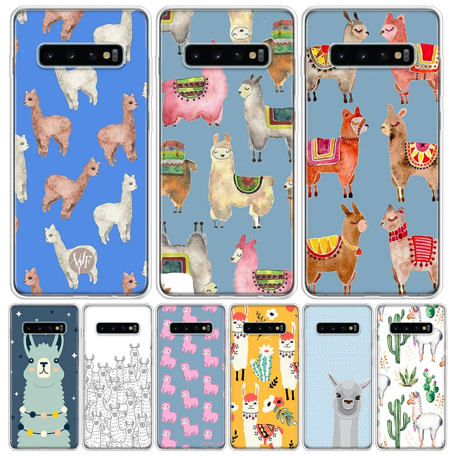 Llama Alpaca Phone Case For Samsung Galaxy S24 S22 S23 Ultra S20 FE S10 S21 Plus S10E S9 S8 + Coque Back Cover