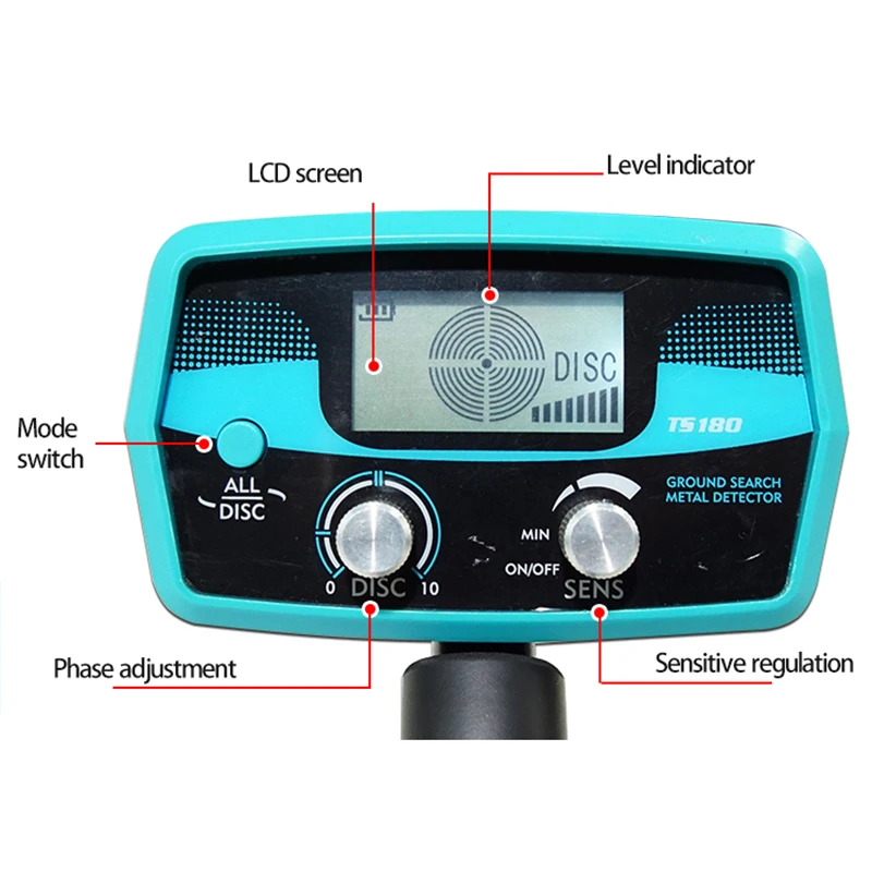 Подземный металлоискатель TS180, ручной подземный подводный детектор сокровищ, небольшой археологический позиционирующий стержень