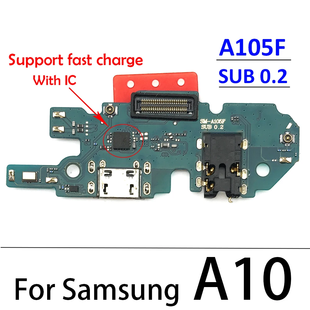 New Charger Board PCB Flex For Samsung A10 A105F A105FN USB Port Connector Dock Charging Ribbon Cable With Microphone