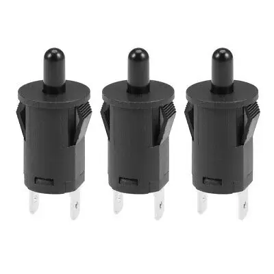 Refrigerator Door Light Switch 10mm Momentary Fridge Switch NC AC250V Black 3pcs