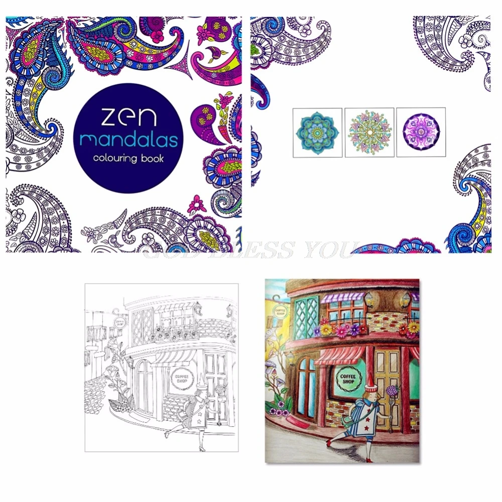 1 PCS 12Pages Mandalas Flower Coloring Book For Children Adult Relieve Stress Kill Time Graffiti Painting Drawing Art Book