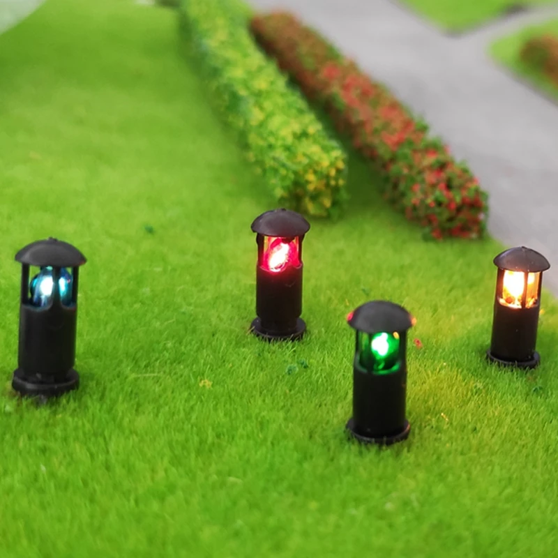 3/5 adet Model çim lambası modeli bahçe aydınlatması DIY kum masa manzara Mini Dioramas çim Yard Lamppost bebek seramik karo