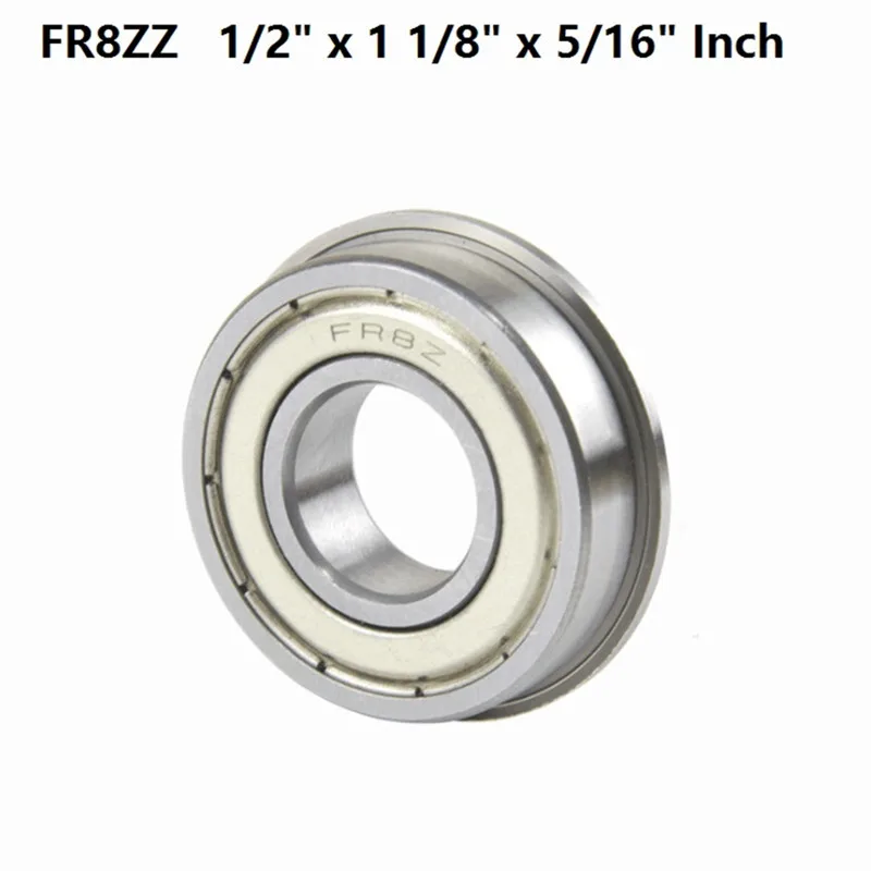 

100pcs FR8ZZ FR8Z FR8 ZZ Z 1/2" x 1 1/8" x 5/16" Inch flange Ball Bearing shielded 12.7x28.575x7.938 mm flanged bearing