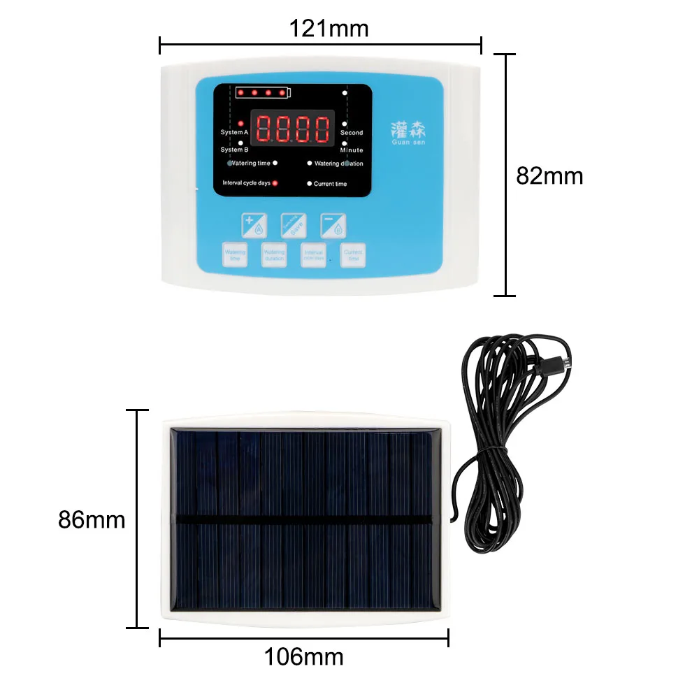 Imagem -04 - Jardim Kit Bomba Auto-rega Voz Prompts Carregamento Usb Sistema de Irrigação por Gotejamento Rega Automática Dispositivo Energia Solar Bomba