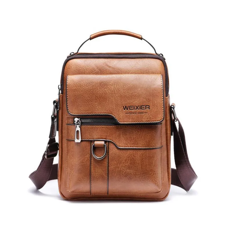 

New Arrival Fashion Vintage Business PU Leather Men Messenger Bags Promotional Small Crossbody Shoulder Bag Casual Man Bag