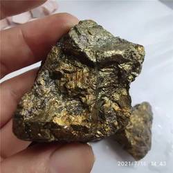 Natural Containing Gold Silver and Copper Ore CuFeS2 Chalcopyrite Mineral Crystal Ore Stone Teaching Specimens Experimental