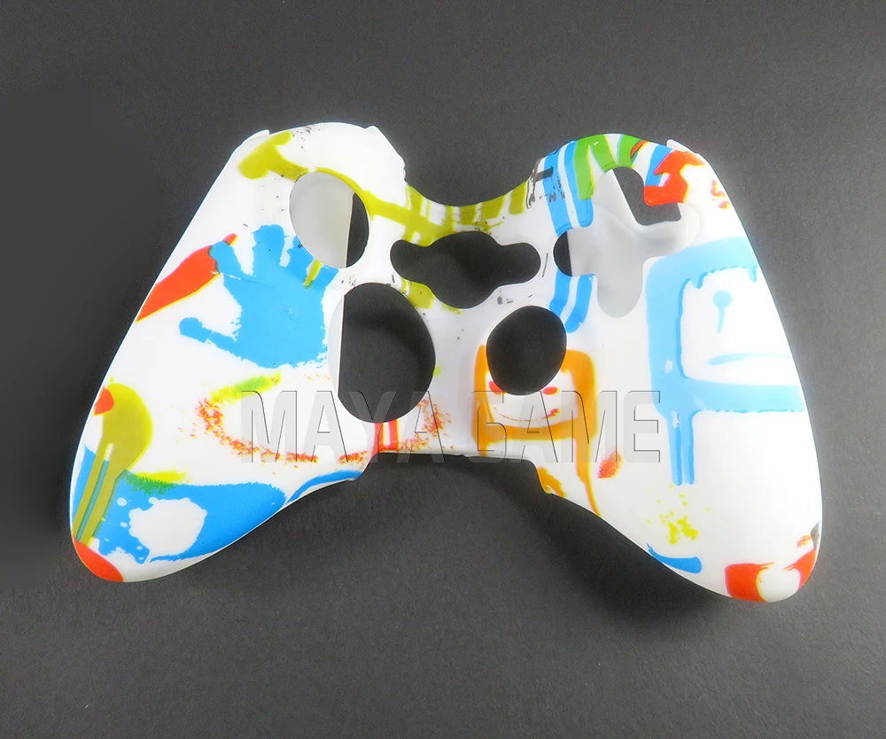 1pc Per XBOX360 Controller Maniglia Custodia protettiva Custodia protettiva in silicone Stampa a trasferimento d'acqua Copertura protettiva per la pelle