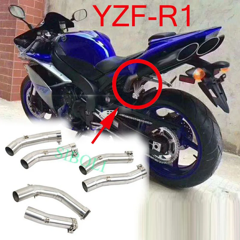 R1 Motorcycle Exhaust Middle Link Modified Pipe For Yamaha YZF-R1 2004 2005 2006 2007 2008 2009 2010 2011 2012 2013 2014