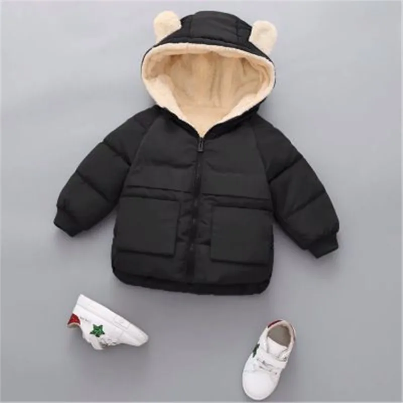 2021 Winter Girls Jackets Autumn Fashion Baby Boys Thick Pocket Jacket Hooded Outerwear Kids Clothes Children Warm Coats Jacket