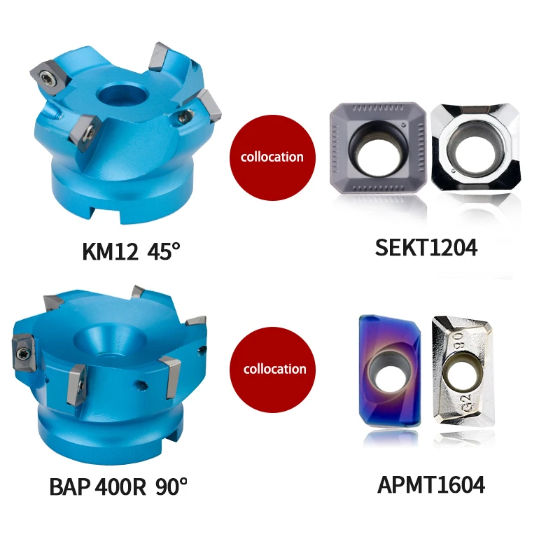 Q.Grt KM12/BAP 400R twarz Aluminium samolot głowa frez trzpieniowy frez SEKT12/APMT16 wkładka CNC maszyna o wysokiej twardości narzędzia