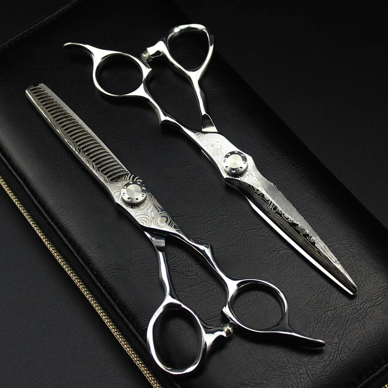 professional 6 inch Damascus steel hair scissors haircut scissor thinning barber makas cutting shears tools hairdresser scissors