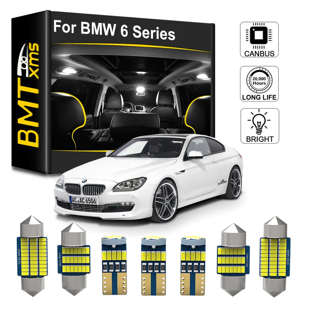 

BMTxms 14Pcs Canbus For BMW 6 Series F06 640d 640i 650i M6 Car LED Interior Map Dome Light License Plate Lamp Kit Accessories