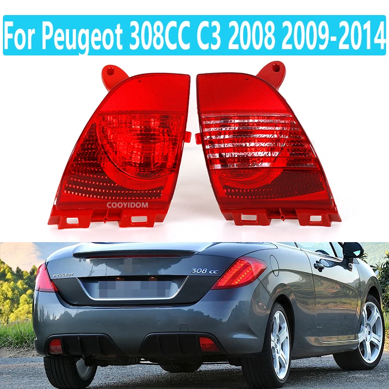 Rear Bumper Lights For Peugeot 308CC C3 2008 2009-2014 Citroen C3XRRHD Rear Fog Light Brake Light Tail Lamp Assembly