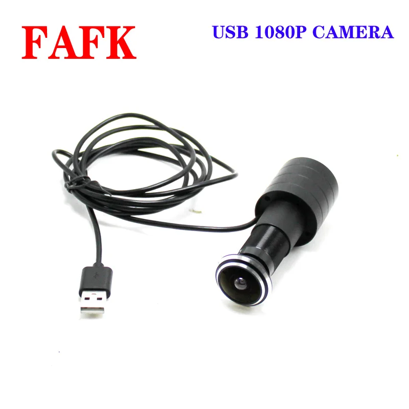 

1080P wide angle fisheye USB camera home security door peephole cat eye camera