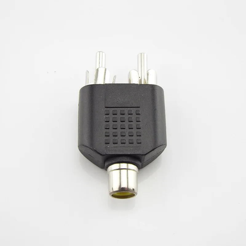 1 RCA Female to 2 RCA Male Adapter AV Audio Plug Y Splitter Connector Audio Converter for Computer TV MP3