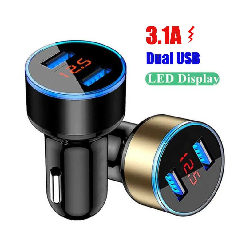 3.1A Dual USB Car Charger LED Display For Land Rover Range Rover Velar Evoque Freelander Discovery Vision Defender