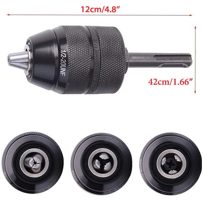 Adattatore Keyless sds-plus professionale da 2-13mm da 1/2 pollici per impieghi gravosi con mandrino per trapano