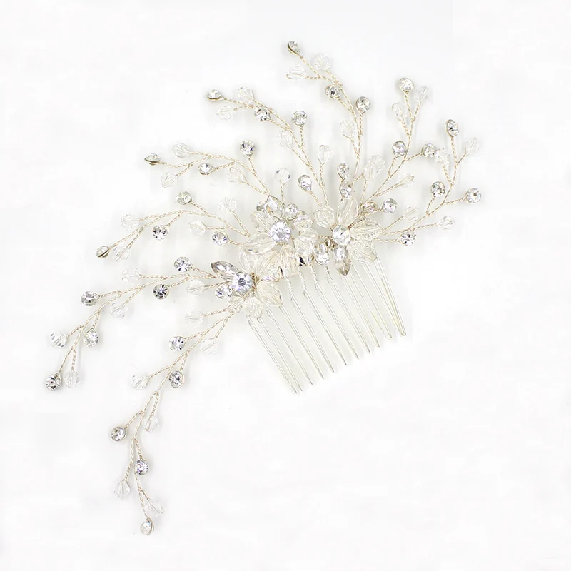 O834 Handgemaakte Bridal Crystal Haar Kam Bruiloft Accessoire Bruids Haar Kam Bruiloft Hoofddeksel Haarstukje Voor Party