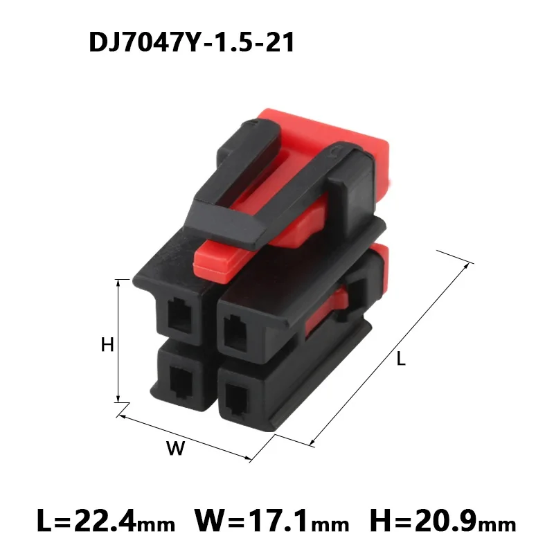 100SET auto female Connector plug terminla jacket auto Plug socket 4 pin Oxygen sensor wiring harness plug DJ7047Y-1.5-21