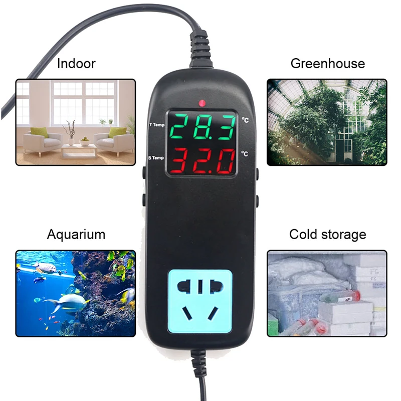 Ue MH2000 AC 220V inteligentny regulator temperatury sterowanie ogrzewaniem i chłodzeniem termostat mikrokomputerowy akwarium Aquaruim