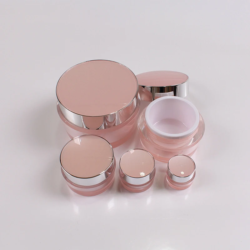 5G 15G 50G 100G Refillable Acrylic Face Cream Jar Upscale Cosmetic Cream Containers Pink Makeup Eyeshadow Jars Empty Bottles