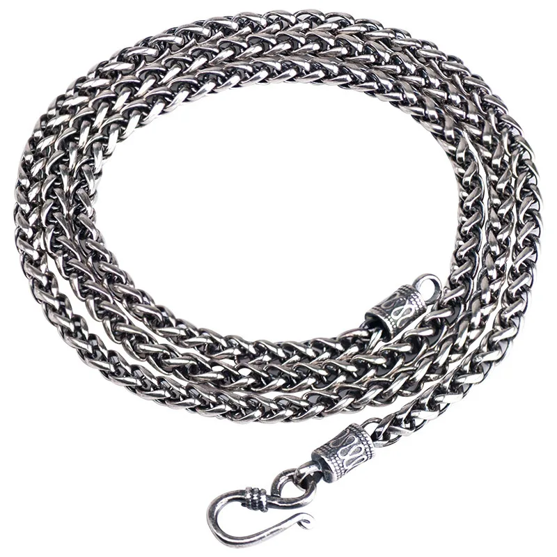 S925 Metal Making 3mm,4mm,5mm Dragon Keel Chain as Men Gift and with Wood Box