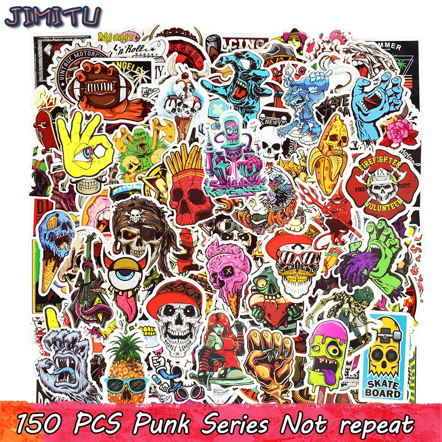 

150 PCS Skeleton Terror Sticker Sexy Rock Skull Graffiti Stickers Scrapbooking Laptop Motorcycle Bike Luggage Helmet Skateboard