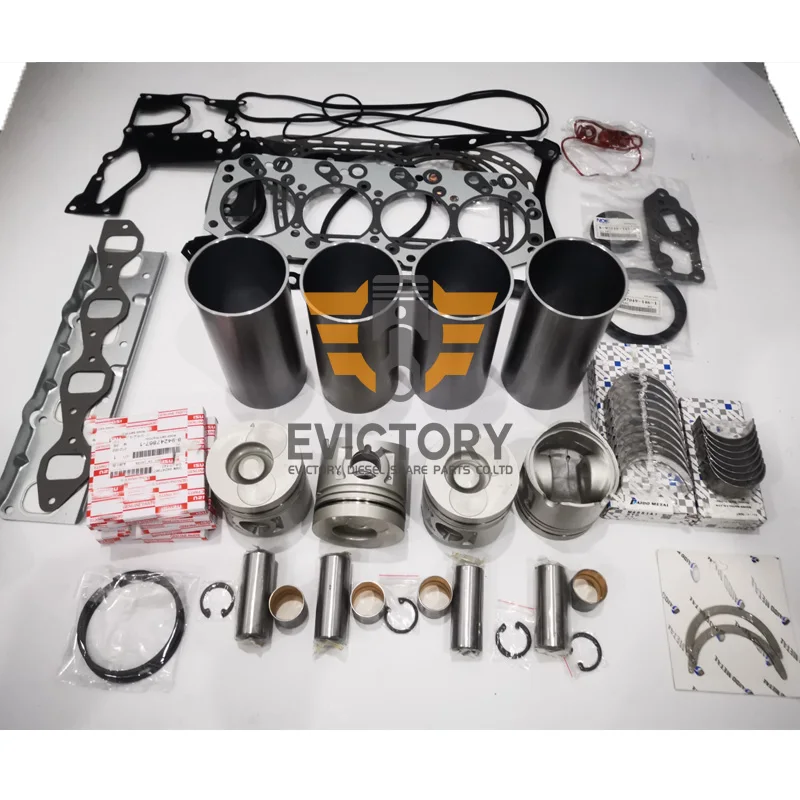 

For ISUZU 4JB1T 4JB1-T rebuild overhaul valve kit piston ring liner bearing gasket + water oil pump + connecting rod