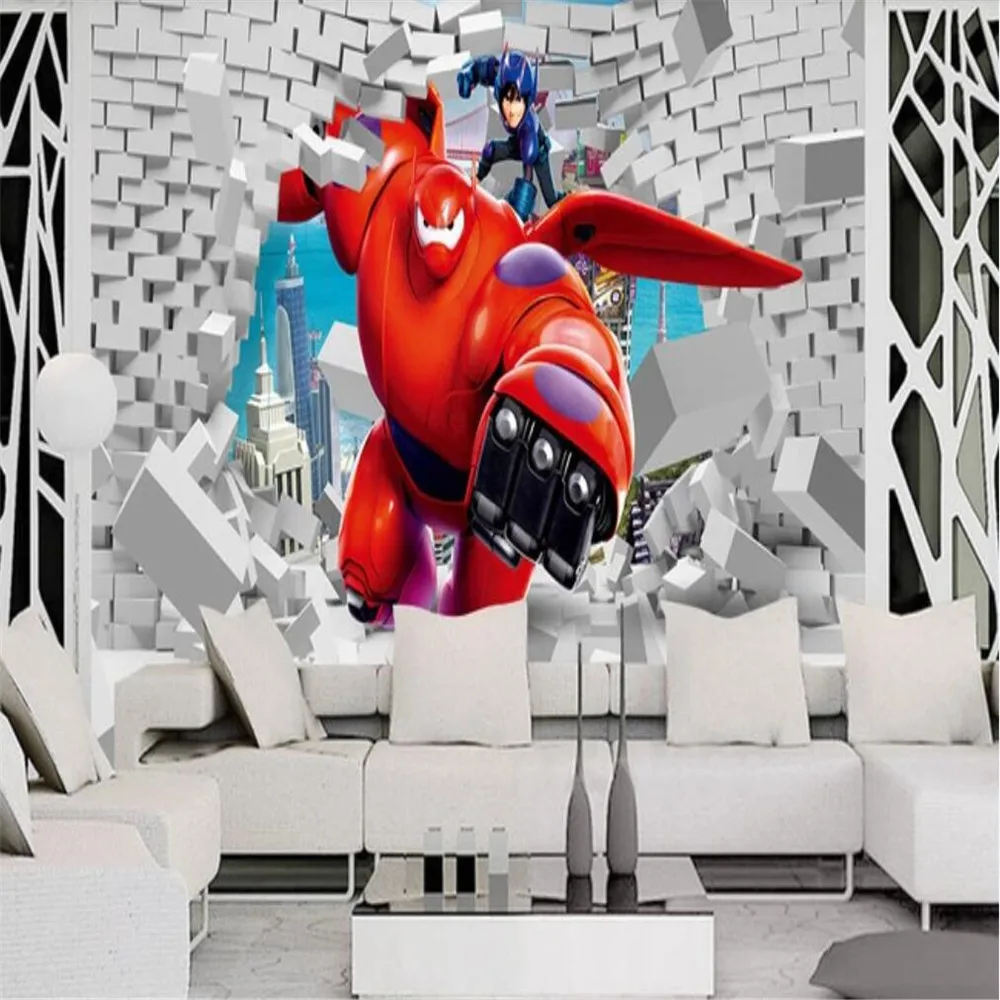 

Настенные 3D-обои Milofi на заказ, большая белая мультяшная анимация, фон для детской комнаты, гостиной, настенное украшение, живопись