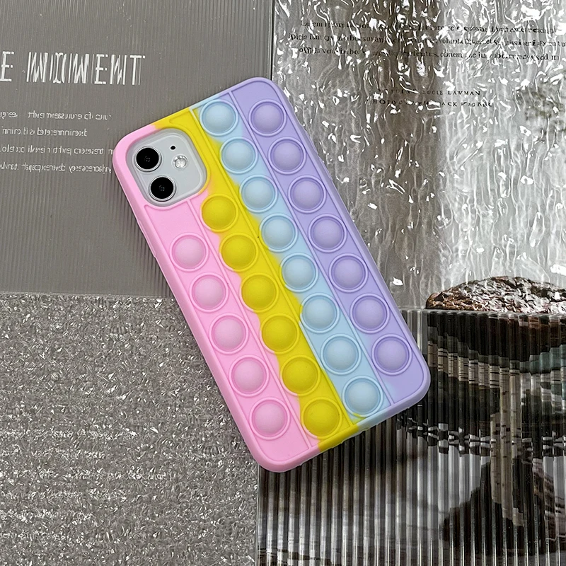 Pop Push It Bubble For iphone 12 Decompression Phone Case iphone 11 Pro Max Silicone Case