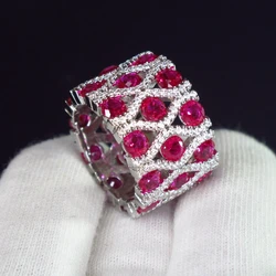 KQDANCE Created Gemstone emerald Tanzanite Sapphire ruby Ring with Green/Blue/Red Stone 18K White gold plated Jewelry For Woman