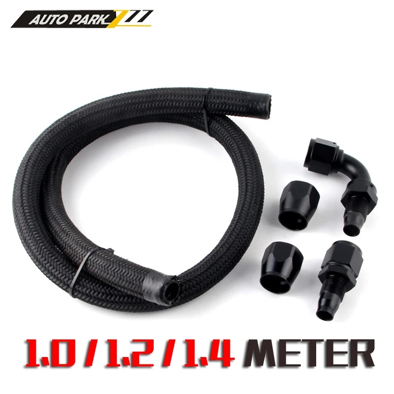 10 AN AN10 NYLON BRAIDED OIL COOLER FUEL HOSE LINE STRAIGHT 90 DEGREE SWIVEL FITTING GZC1002