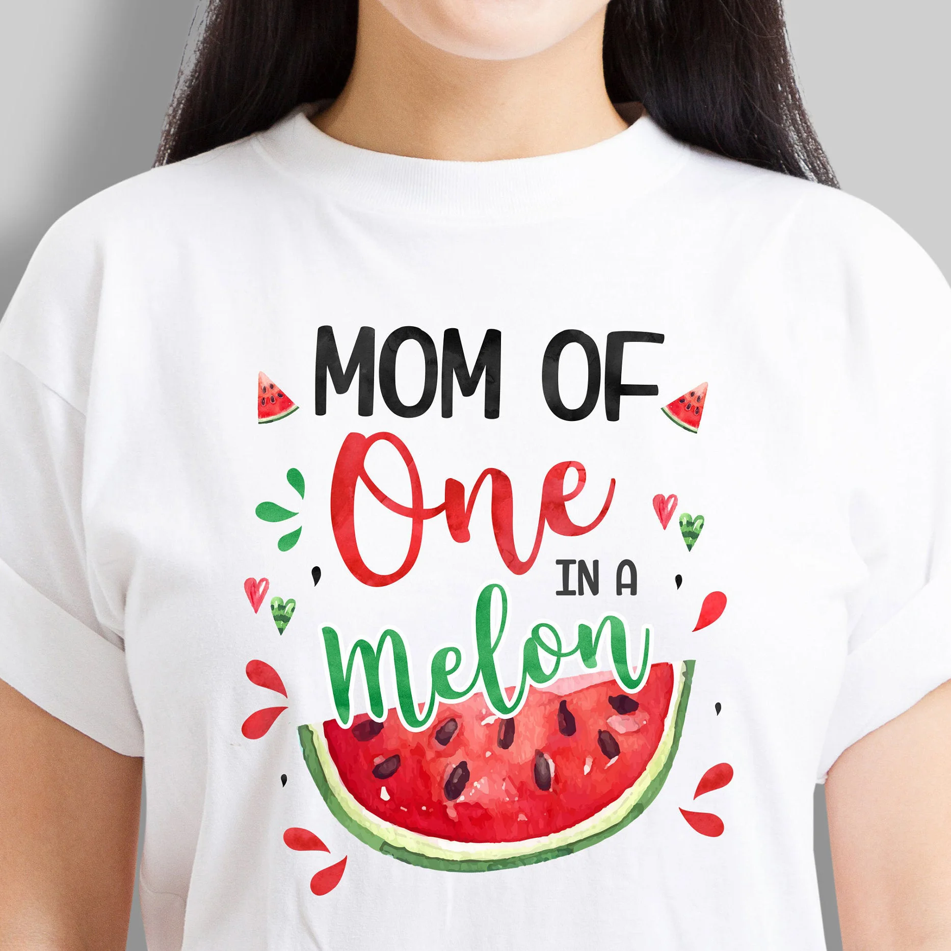 Mom Watermelon Print Harajuku Top Women T-shirt Casual Basic O-collar Ladies Short Sleeved Women T-shirt Girl,Drop Ship