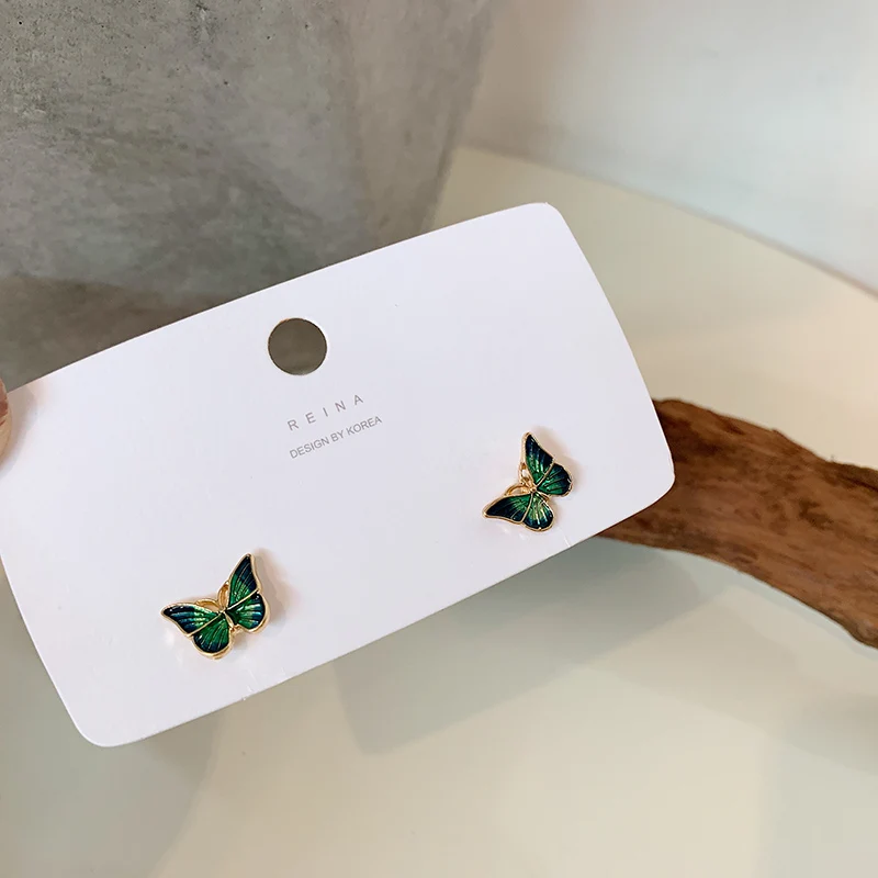 Fashion personality beautiful butterfly earrings Purpou enamel pretty beautiful earrings for Women Fashion alloy jewelry accesso