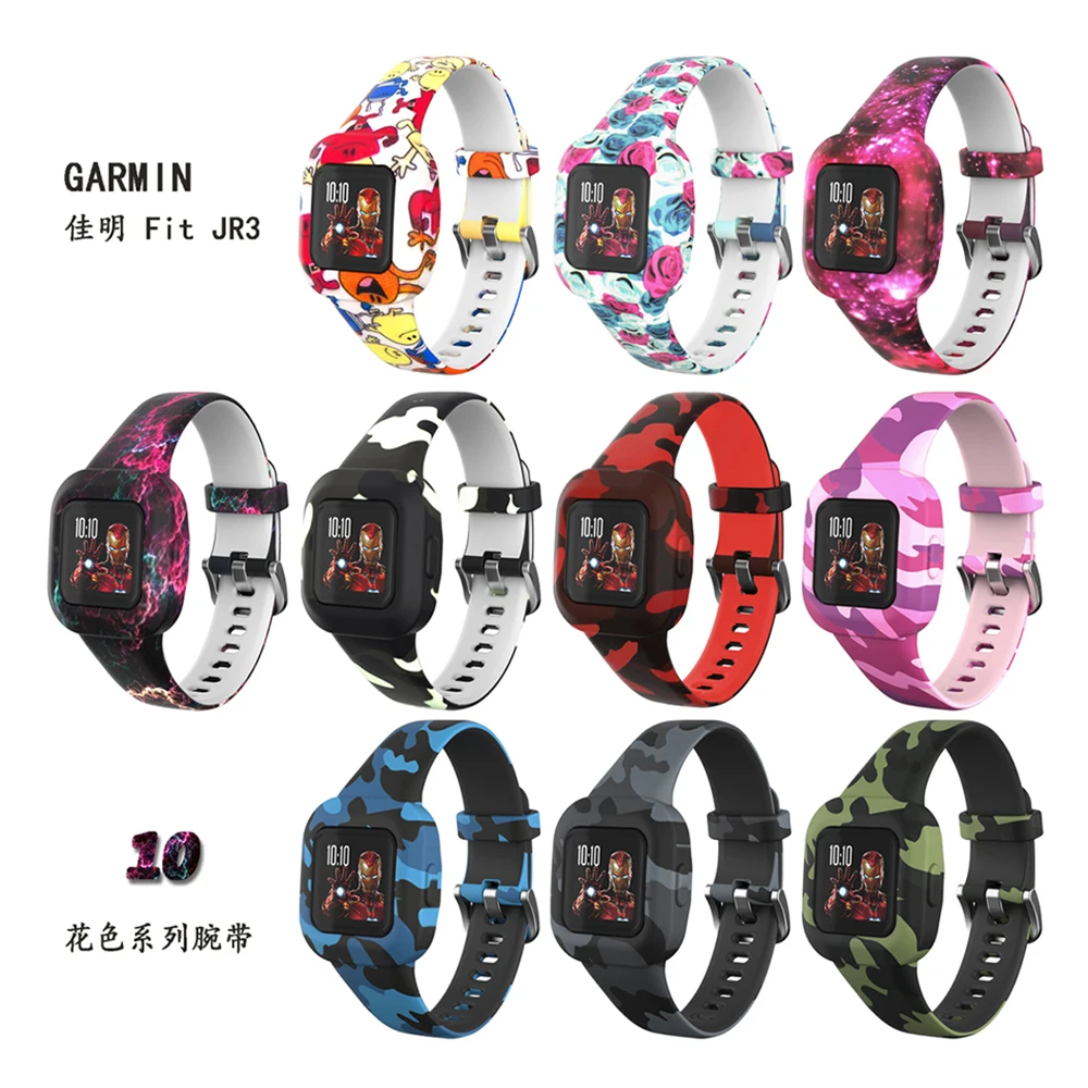 สายซิลิโคนสำหรับสายรัดนาฬิกาข้อมือ JR3พอดีกับ Garmin vivofit jr.3เด็กอุปกรณ์สายนาฬิกาข้อมือ