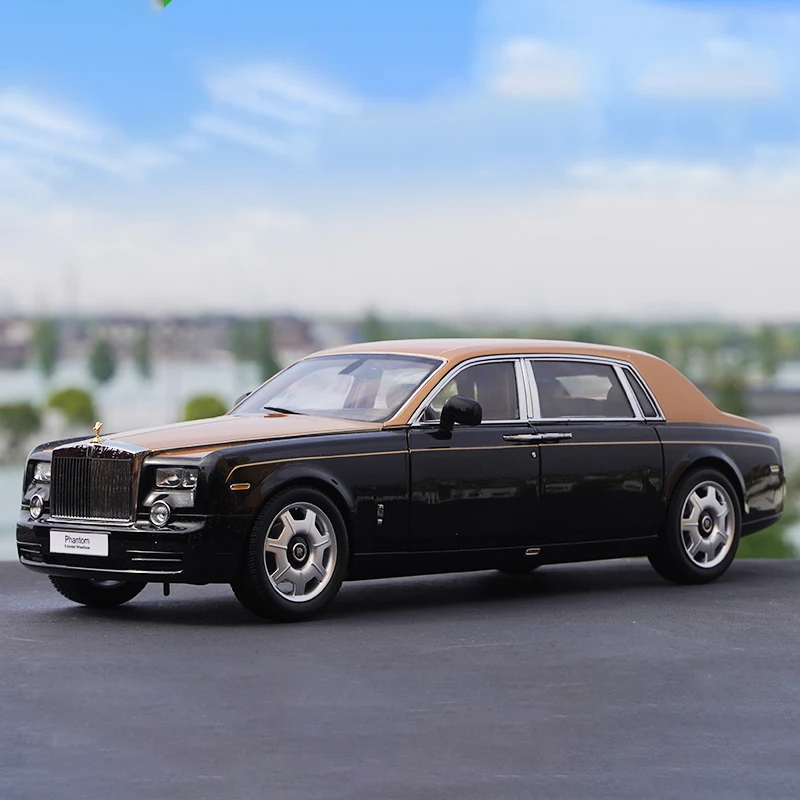 1:18 Scale Metal Diecast Rolls-Royce Phantom Vehicle Model Extended Four-door Version Alloy Car Toys Adult Kids Gift Collection