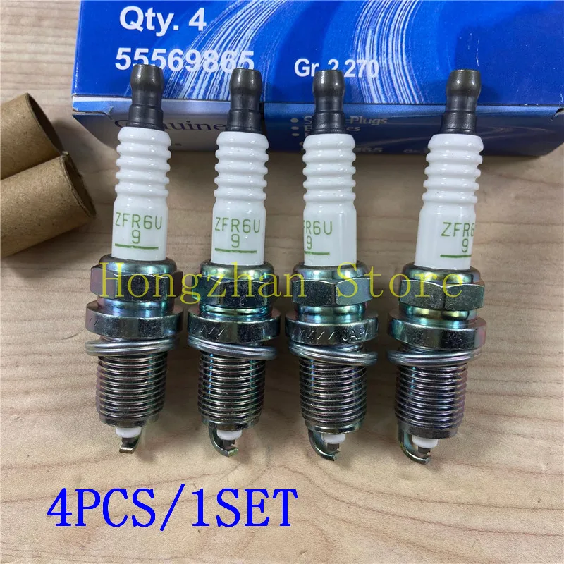 4PCS/1SET Original Engine Spark Plug 55569865 1214041 93180485 ZFR6U For Chevrolet Cruze Aveo Epica Sonic Opel Astra Zafira