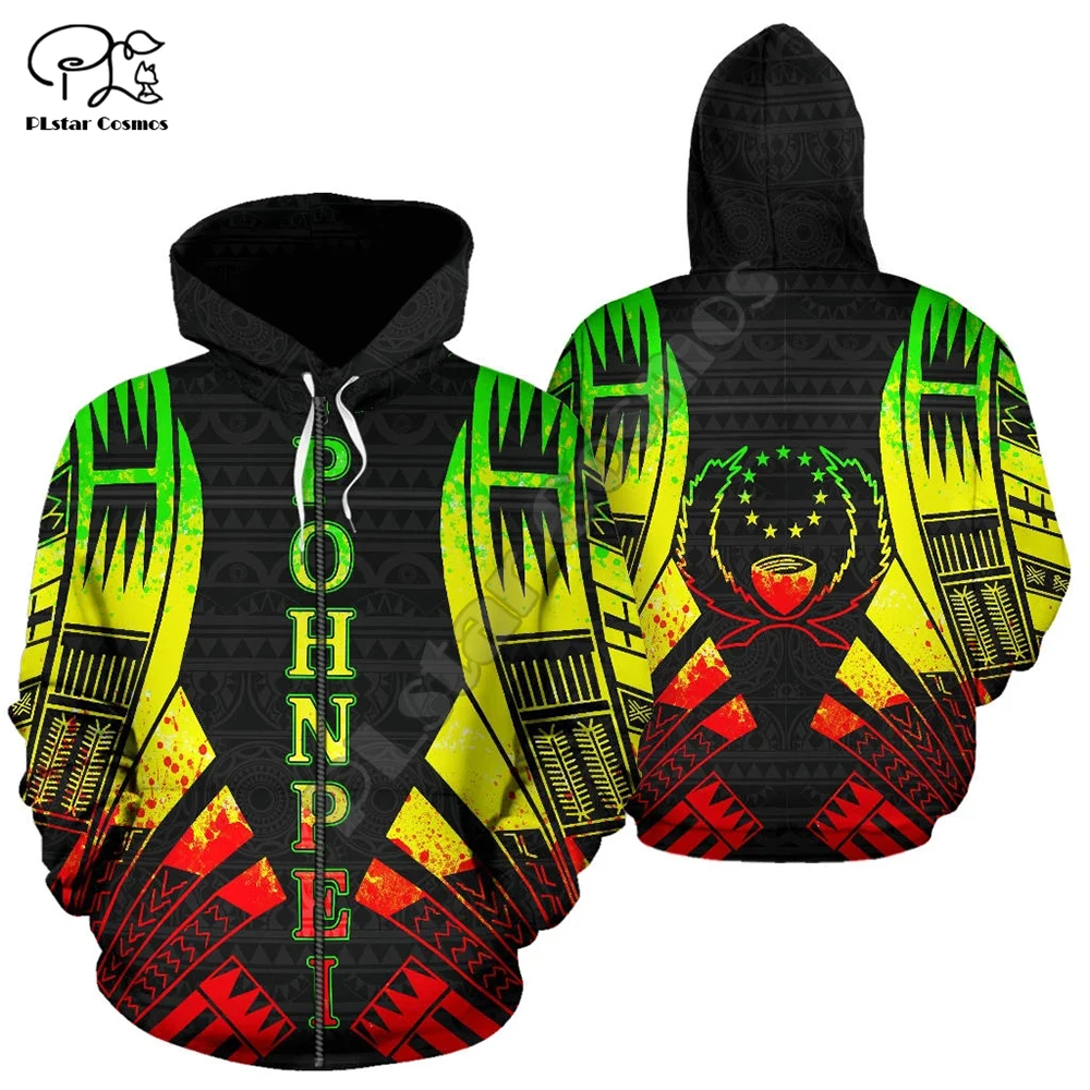 PLstar Cosmos 3DPrint Pohnpei Polynesian Culture Tribe Turtle Tattoo Winter Men/Women Funny Harajuku Streetwear Zip Hoodies-a15