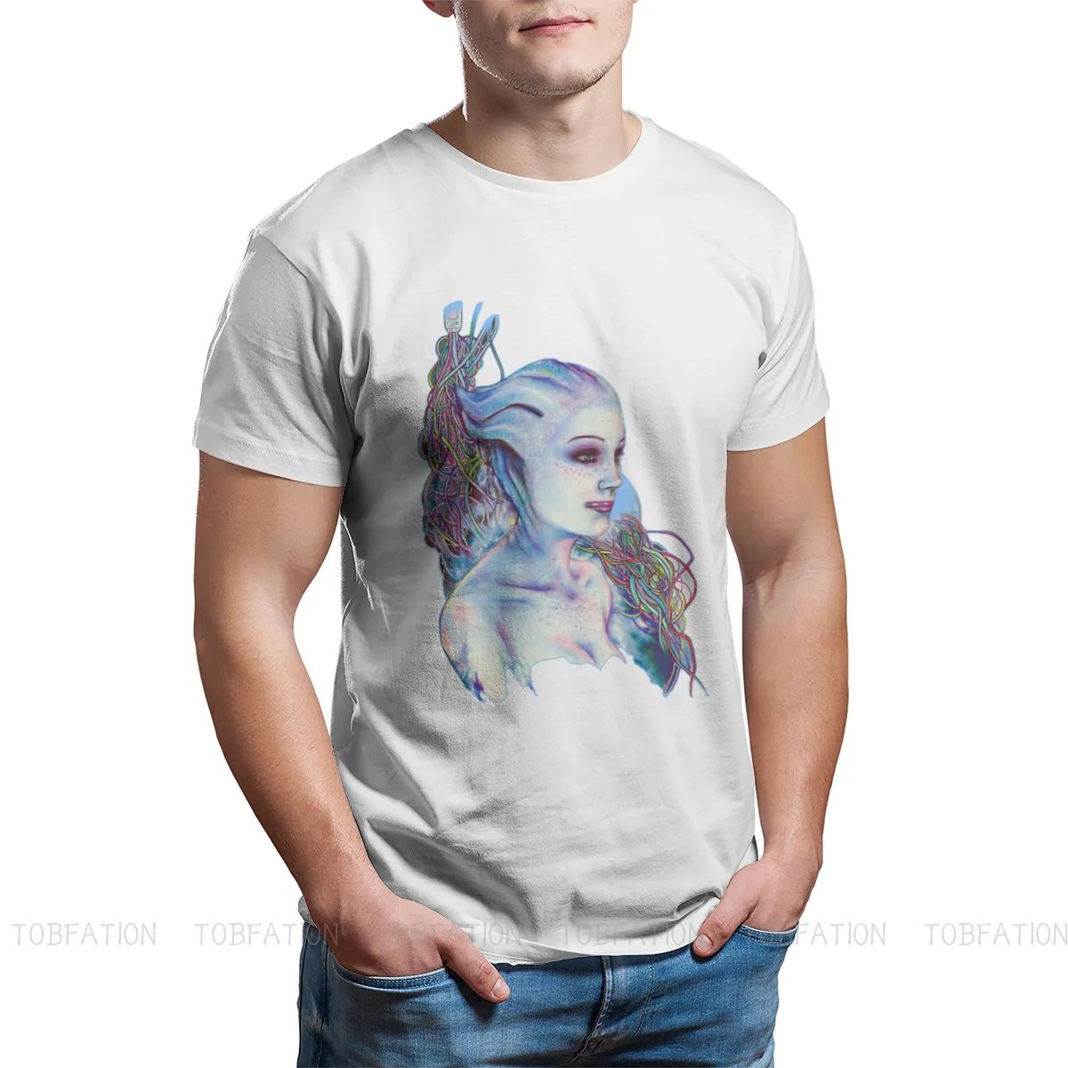 Mass Effect Commander Shepard Asari Game 100% Cotton TShirts Liara Print Homme T Shirt Hipster Clothing 6XL