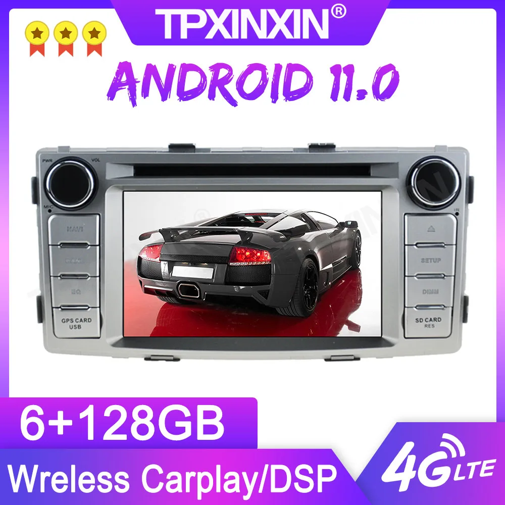 

Автомобильный мультимедийный плеер, Android 11,0, 6 + 128G для TOYOTA HILUX 2012 2013 2014 GPS, головное устройство, аудио, радио, навигация, магнитофон