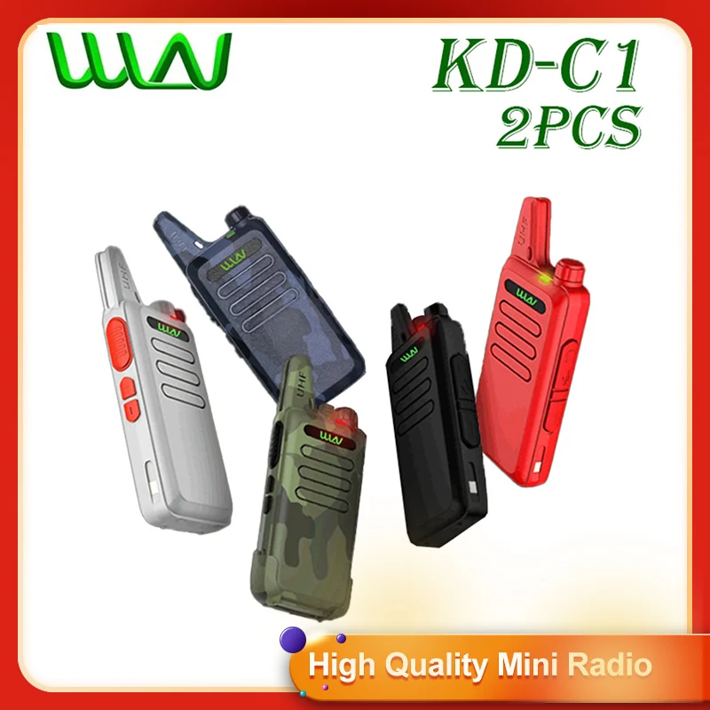 2PCS WLN KD-C1 Kids Mini Walkie Talkie Handheld Ham Radio Transceiver USB Charging kd c1 children walkie talkie uhf 400-470 mhz