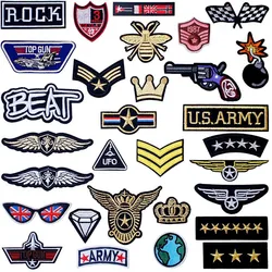 Army Soldier Military Rank Iron On Patches cucito Applique ricamata per giacca vestiti adesivi distintivo accessori per abbigliamento fai da te