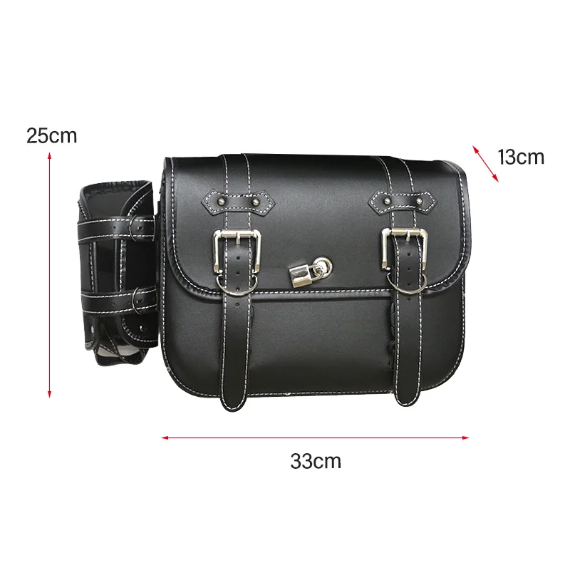 Motorcycle Saddle Bags, 2 Pack Universal PU Leather Saddlebags for Honda Shadow Suzuki Boulevard Sportster