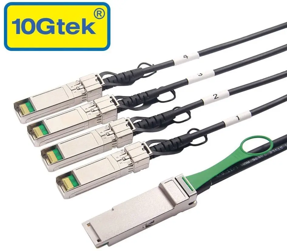 40G QSFP+ to 4xSFP+ Breakout DAC - 40GBASE-CR4 Passive Direct Attach Copper Twinax QSFP to SFP Cable for Cisco QSFP-4SFP10G-CU5M